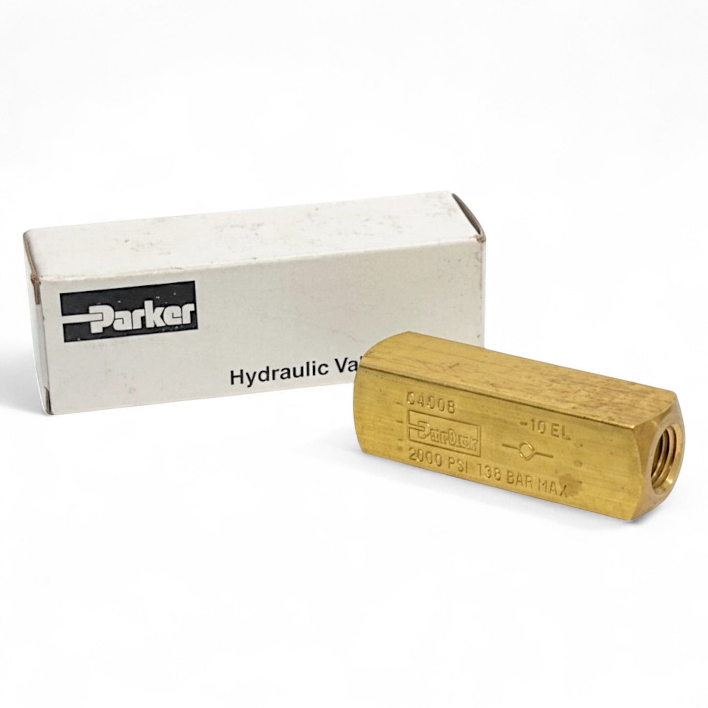 PARKER C400B HYDRAULIC CHECK VALVE 1/4'' INLET 1/4-18 THREAD, 5 GPM 2000 MAX PSI