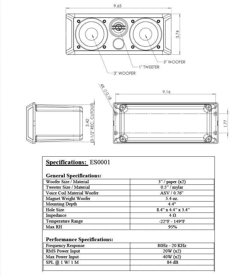 RV SPEAKER FOR KEYSTONE & DUTCHMAN COMPATIBLE STEREO JWM70A & JWM90A 4-BOX
