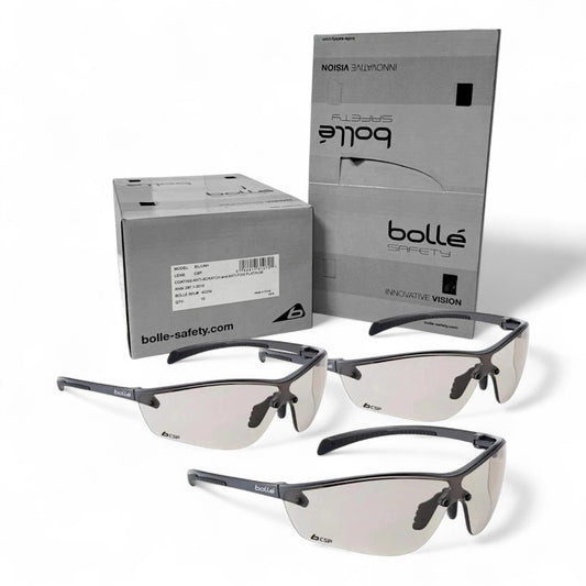 3-PK BOLLE 40239 SILIUM+ PLATINUM SAFETY GLASSES ANTI-SCRATCH, ANTI-FOG