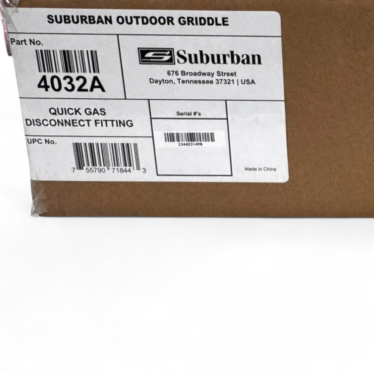 SUBURBAN OUTDOOR GRILL 4032A 18" BASE ONLY RV/CAMPER/5th WHEEL