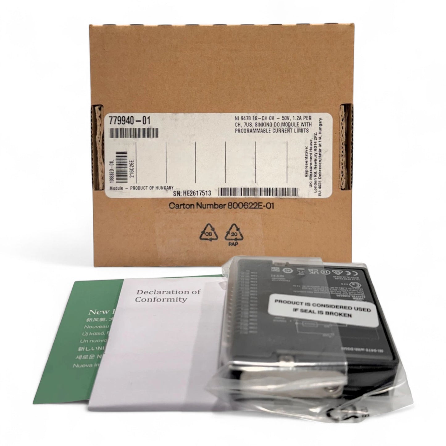 NATIONAL INSTRUMENTS NI 9478 cDAQ DIGITAL OUTPUT MODULE, 50V 16ch