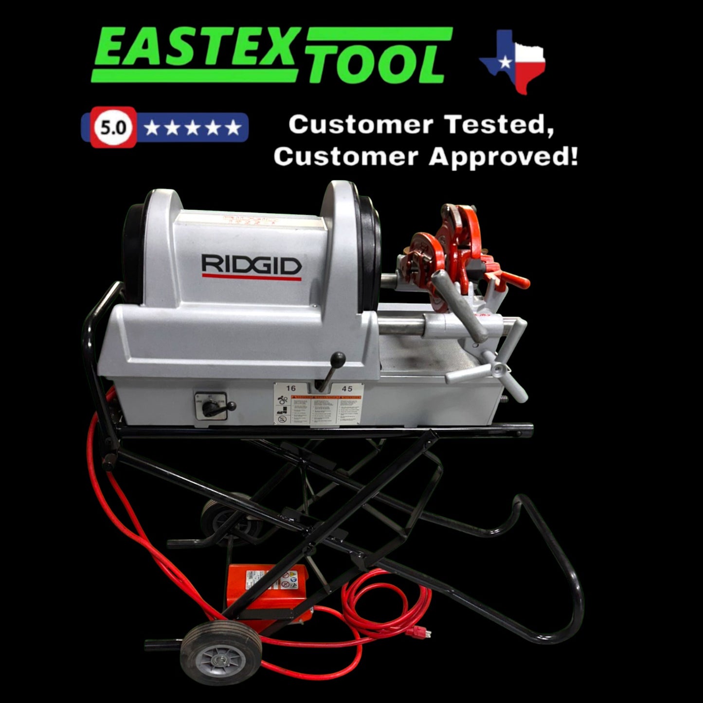 RIDGID 1822-I PIPE THREADER WITH 811 DIE HEAD,REAMER ,CUTTER AND FOOTSWITCH