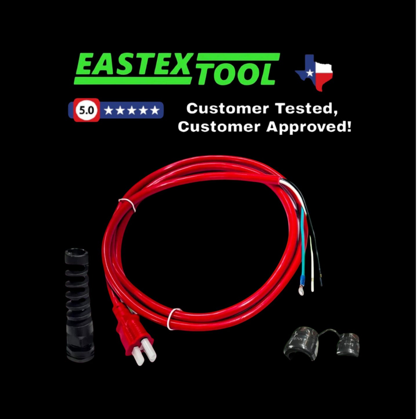 POWER CORD REPLACEMENT KIT FITS RIDGID 700 POWER DRIVE, REPLACES 89155, INCLUDES BOTH STRAIN RELEIFS.