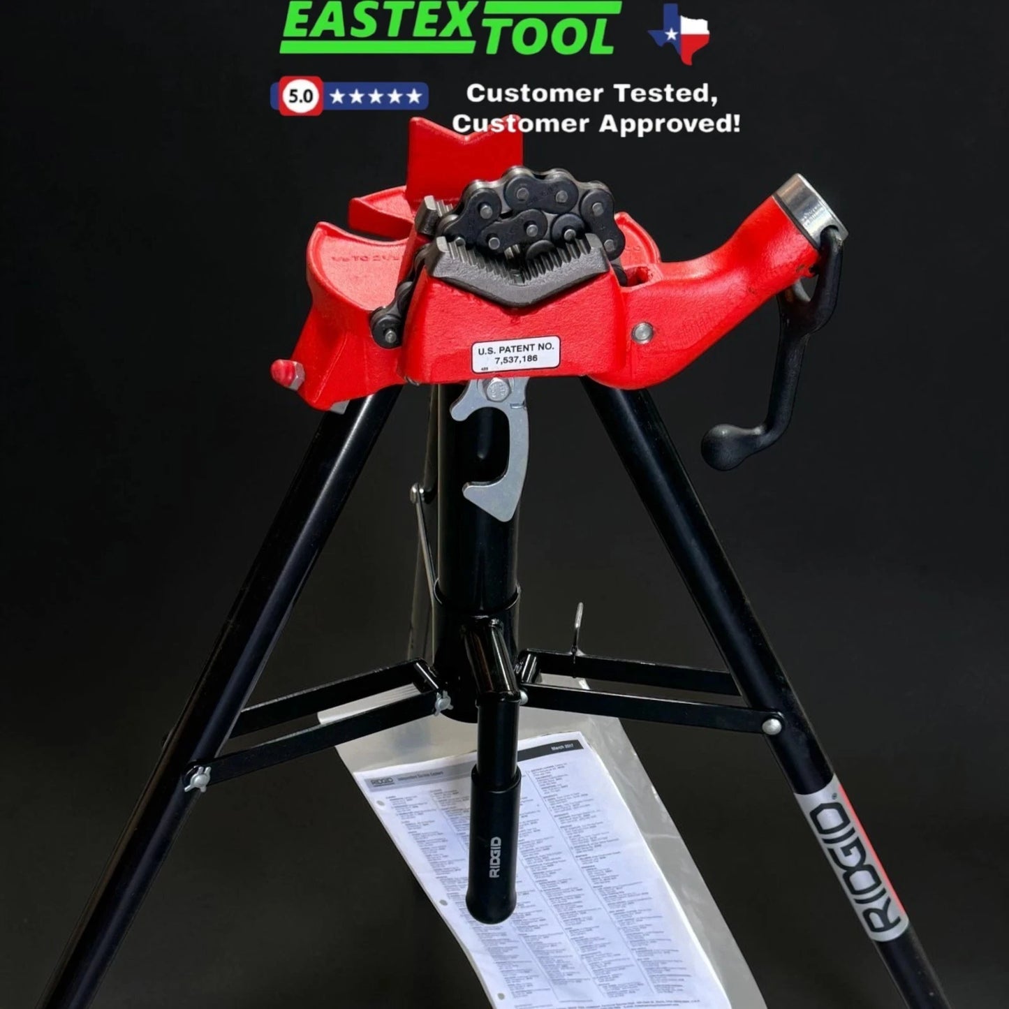 RIDGID 16703 425 PORTABLE TRISTAND CHAIN VISE 1/8" - 2-1/2" PIPE CAPACITY