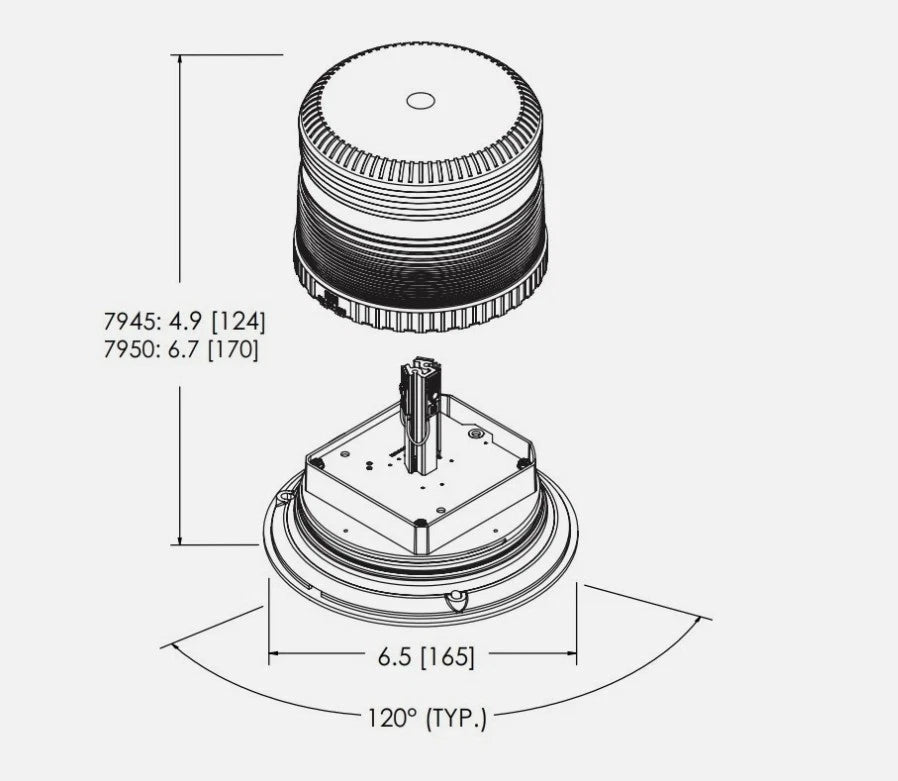 ECCO PULSE II HIGH PROFILE LED AMBER BEACON, WRECKER TOW TRUCK